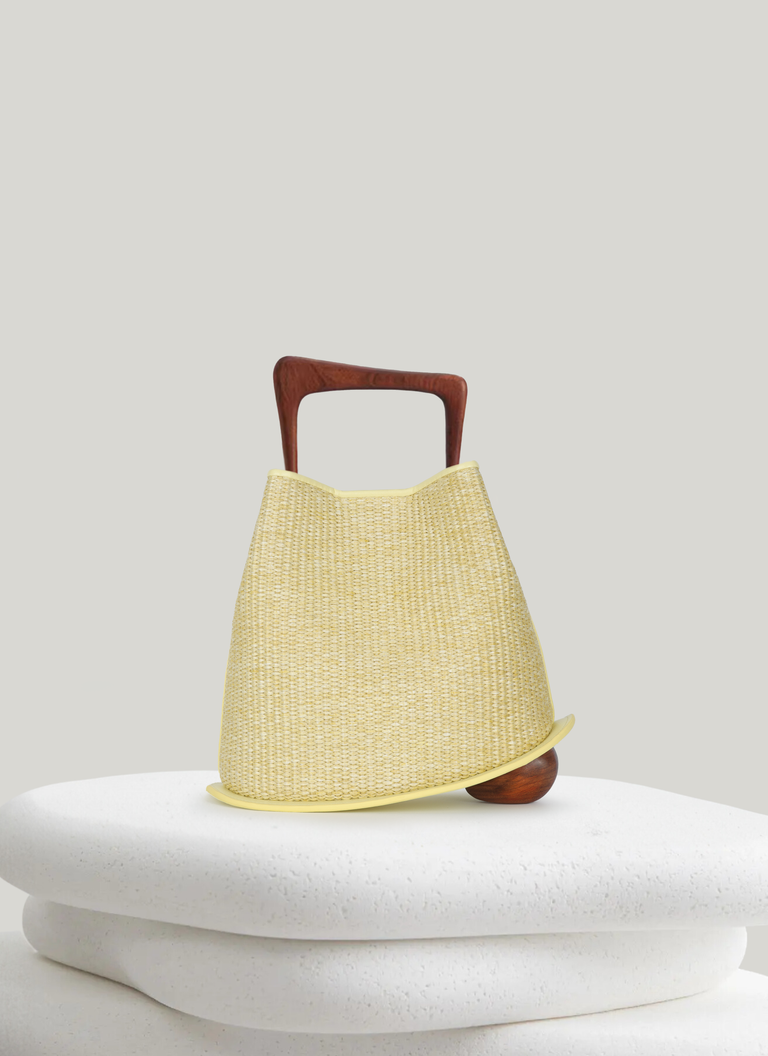 Ozzy Raffia Bag - Yellow