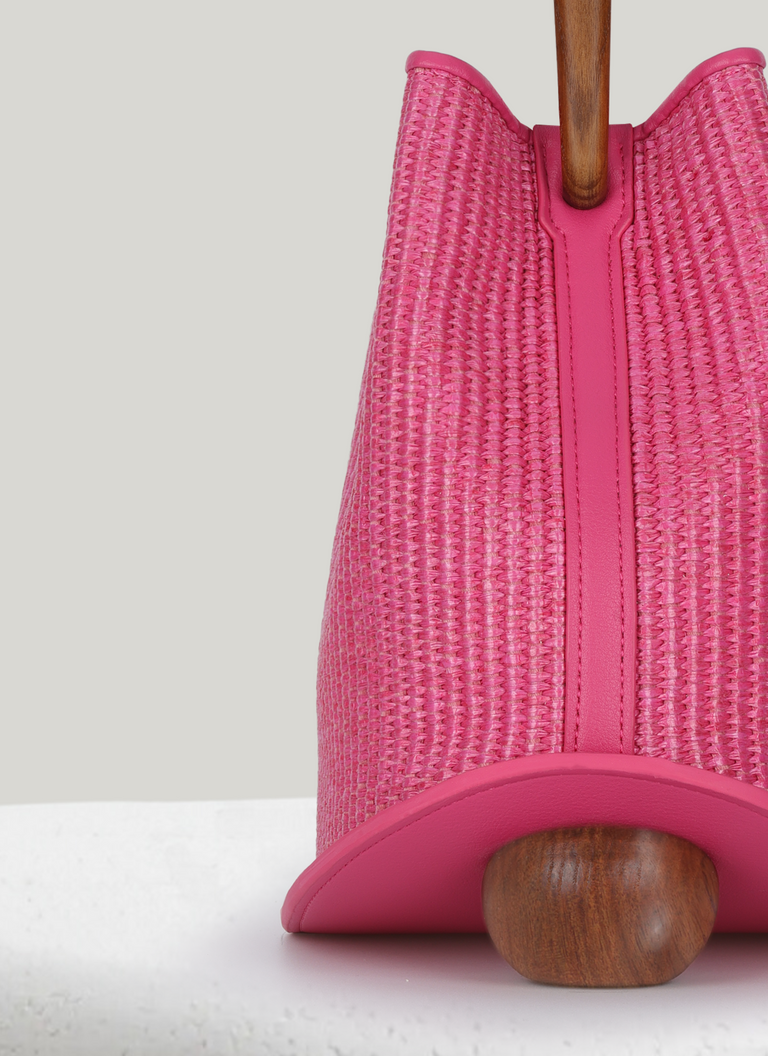 Ozzy Raffia Bag - Fuchsia