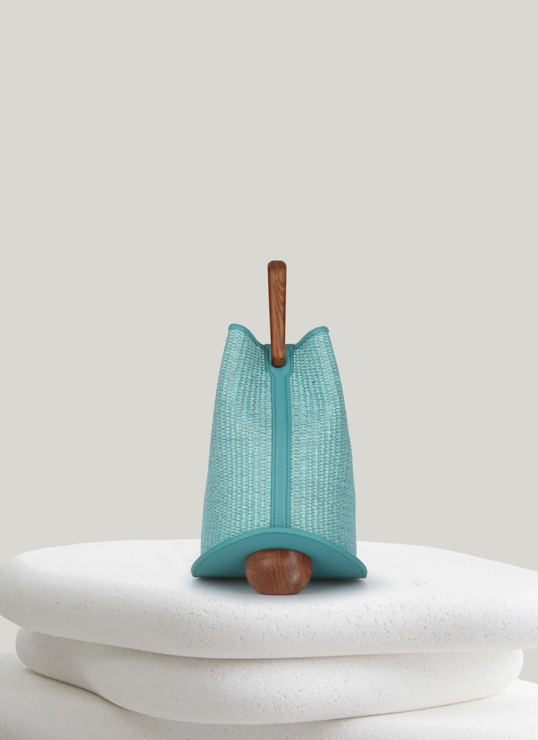 Ozzy Raffia Bag - Turquoise
