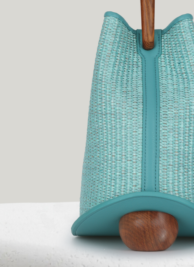 Ozzy Raffia Bag - Turquoise