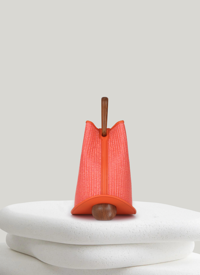 Ozzy Raffia Bag - Coral