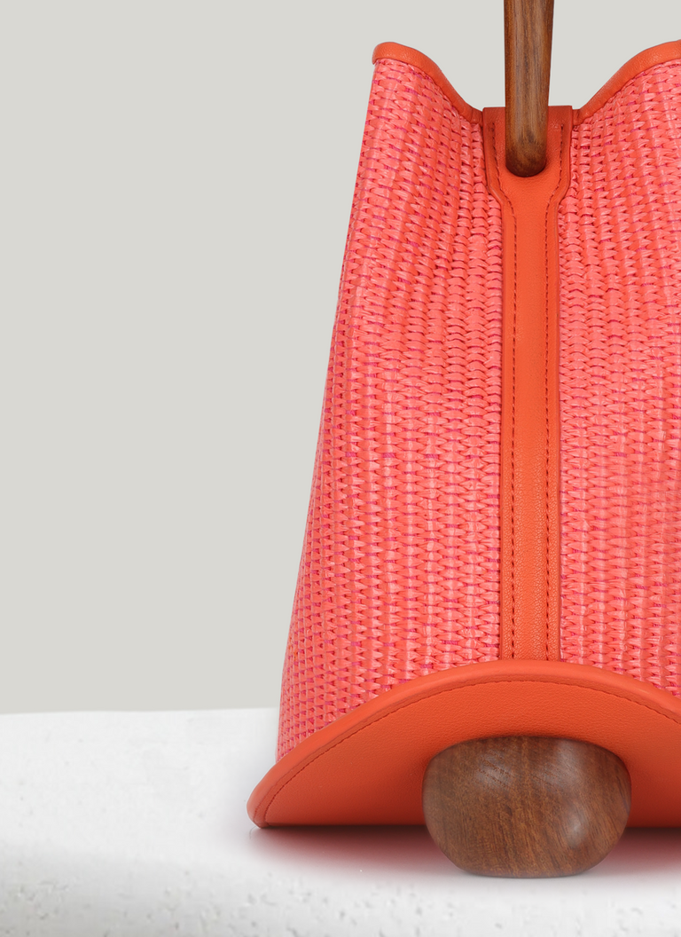 Ozzy Raffia Bag - Coral