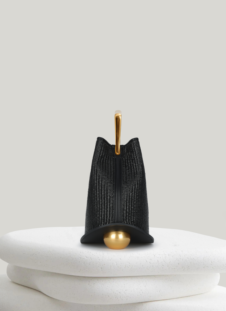 Ozzy Raffia Bag - Black
