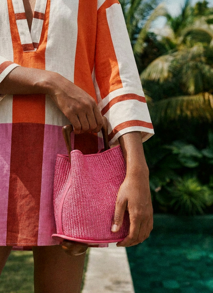 Ozzy Raffia Bag - Fuchsia | CULBIA