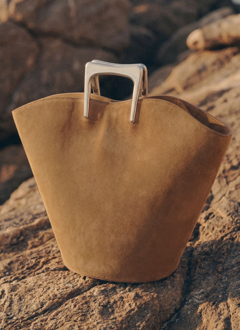 Calla Tote Suede Bag - Camel