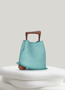 Ozzy Raffia Bag - Turquoise