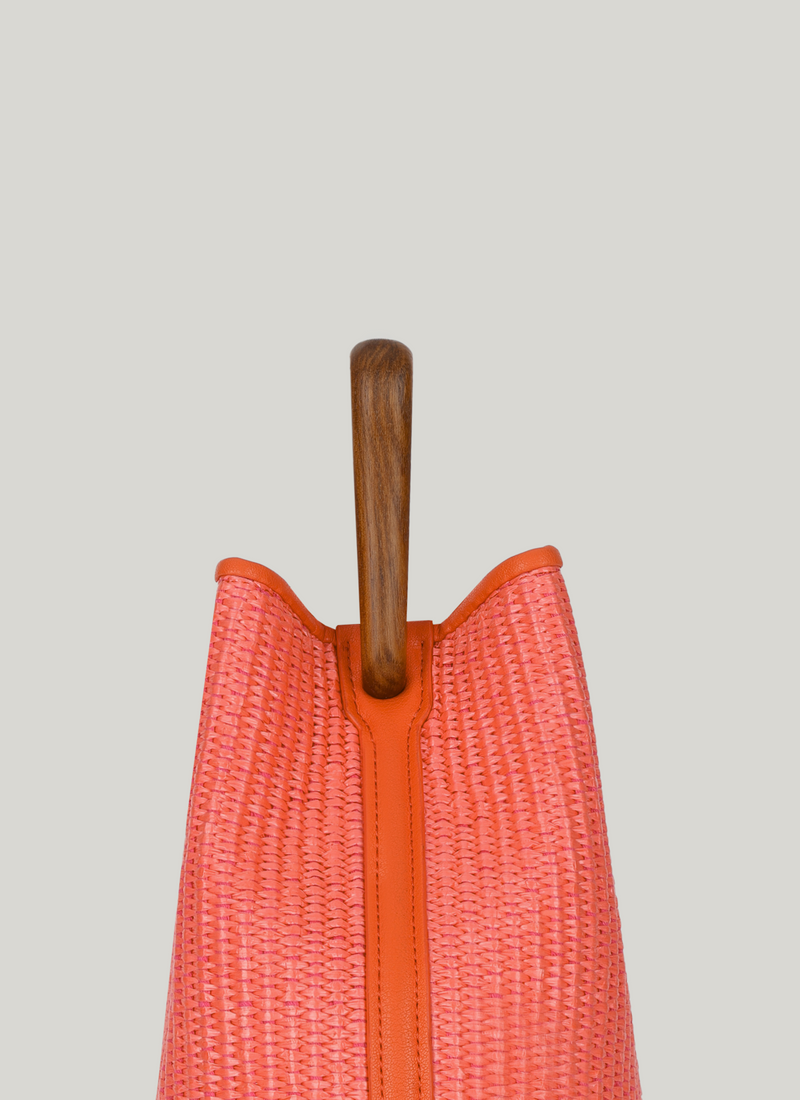 Ozzy Raffia Bag - Coral