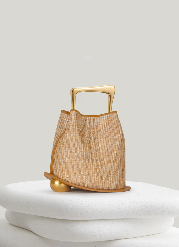 Ozzy Raffia Bag - Camel