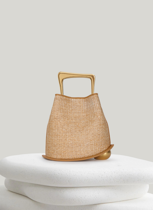 Ozzy Raffia Bag - Camel