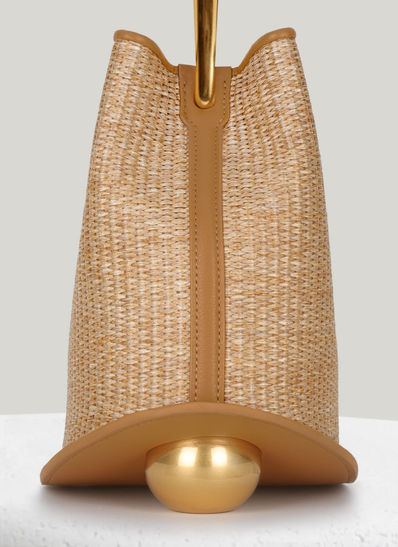 Ozzy Raffia Bag - Camel