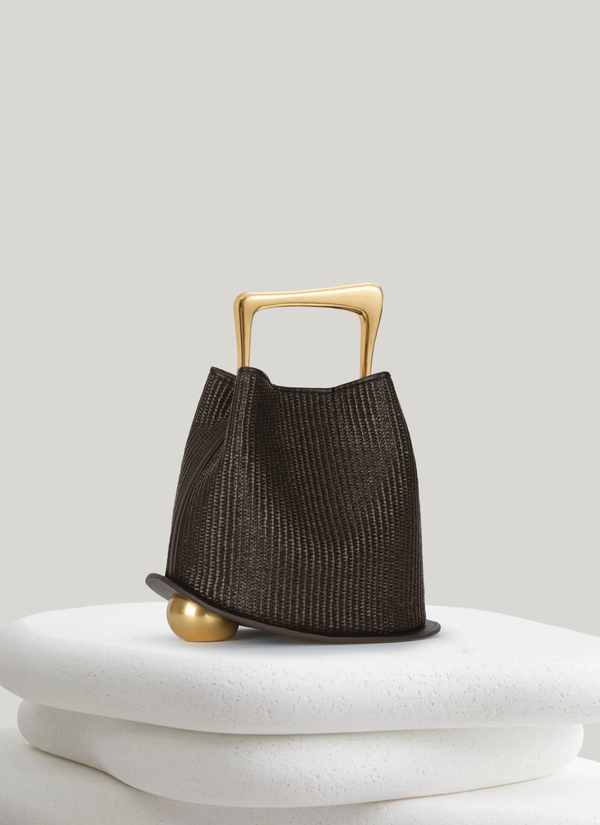 Ozzy Raffia Bag - Brown