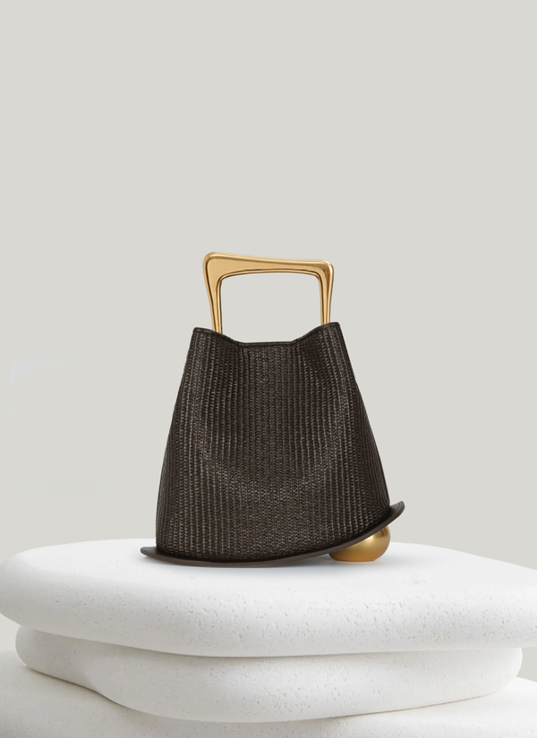 Ozzy Raffia Bag - Brown