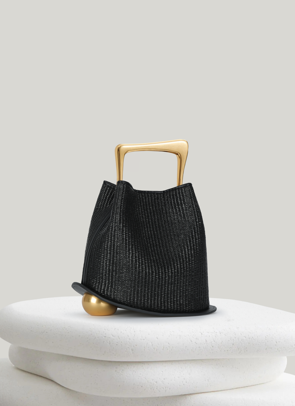 Ozzy Raffia Bag - Black