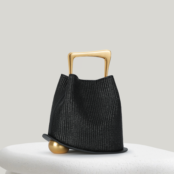 Ozzy Raffia Bag - Black | CULBIA