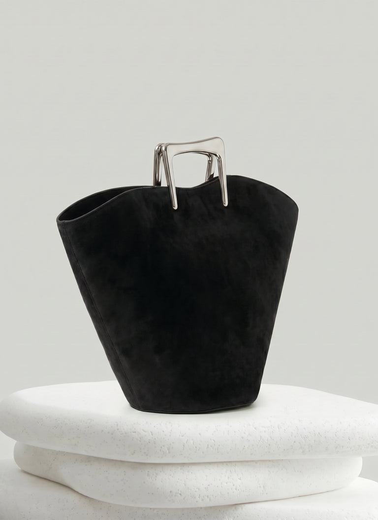 Calla Tote Suede Bag - Black