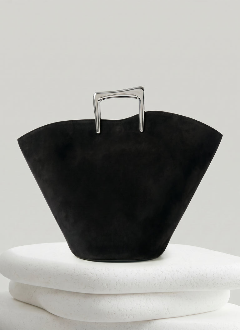 Calla Tote Suede Bag - Black