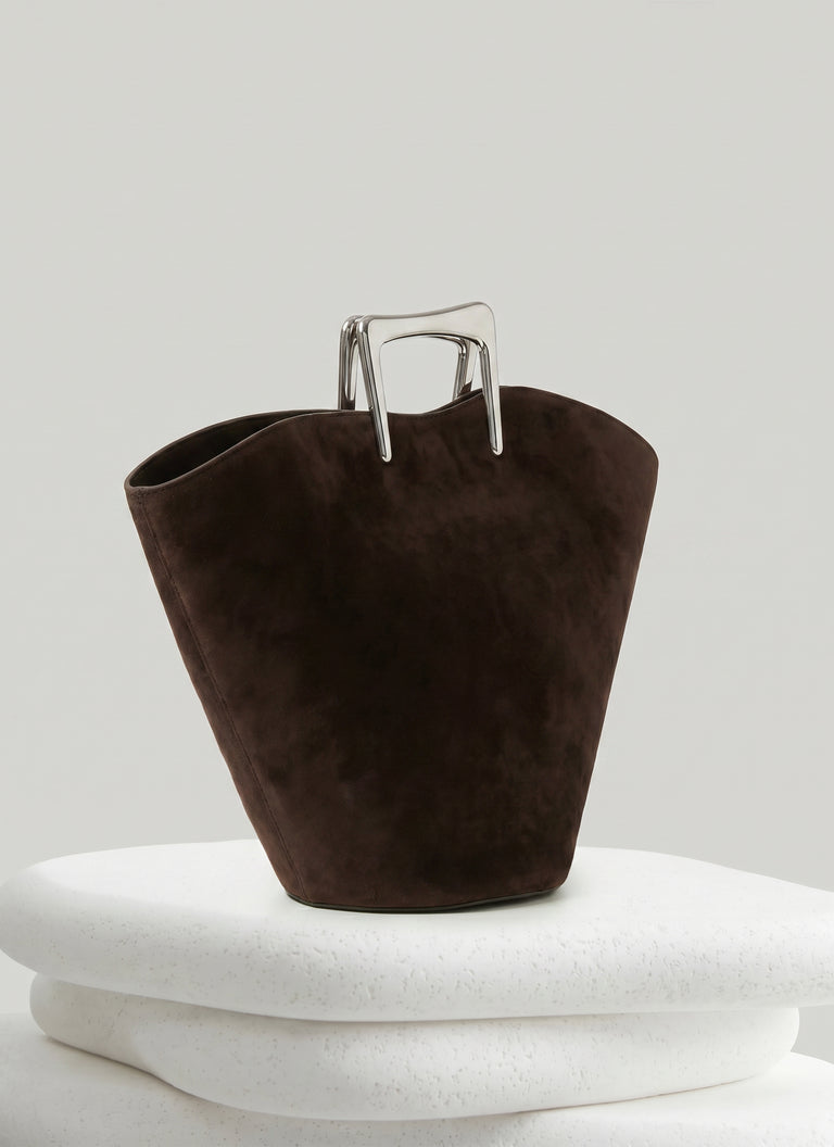 Calla Tote Suede Bag - Brown