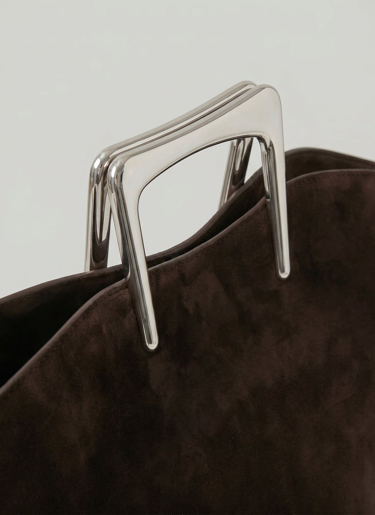 Calla Tote Suede Bag - Brown