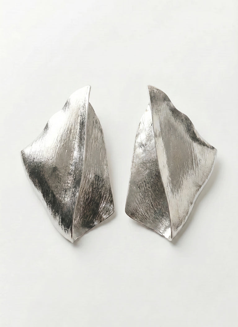Leaf Earrings - Silver