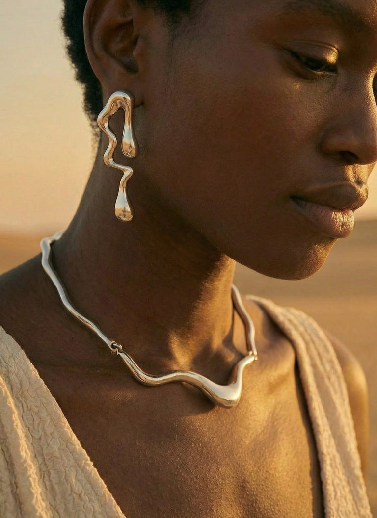 Lava Necklace - Silver