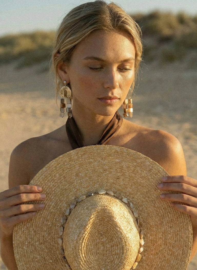 Nacre Sombrero - Raffia